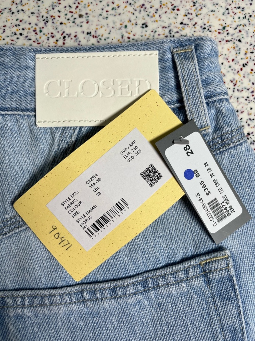 Closed NWT Morus Wide Leg Light Wash Denim Drawstring Jeans Women’s Size 28 - Picture 5 of 9